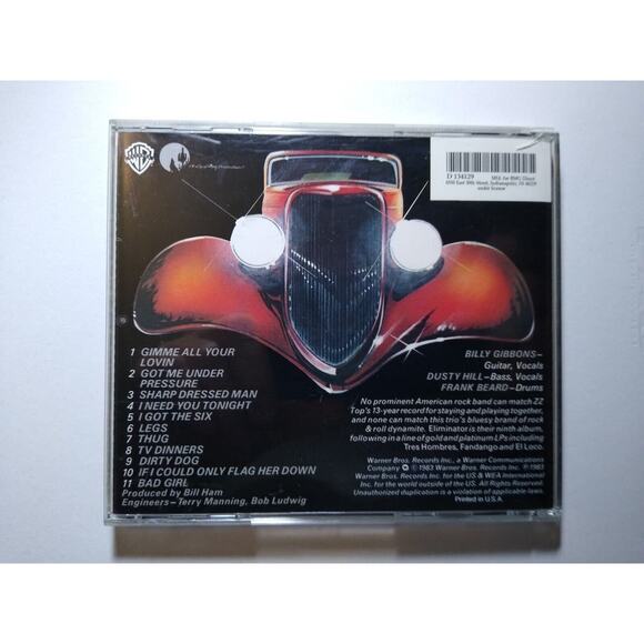 ZZ Top Eliminator CD Album Blues Classic Pop Southern Arena Rock 1983 Hits BMG - Picture 3 of 3